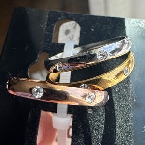 Rose Gold, Gold, and Silver Women's Ring Set - Size 7